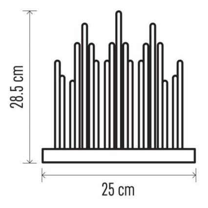 LED Božićni svijećnjak 19xLED/3xAA siva