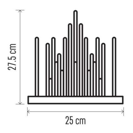 LED Božićni svijećnjak 20xLED/3xAA crna