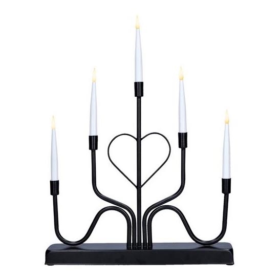 LED božićni svijećnjak 5xLED/2xAA topla bijela