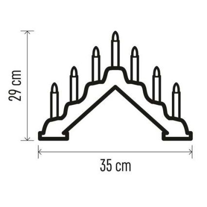 LED Božićni svijećnjak 7xLED/2xAA bež