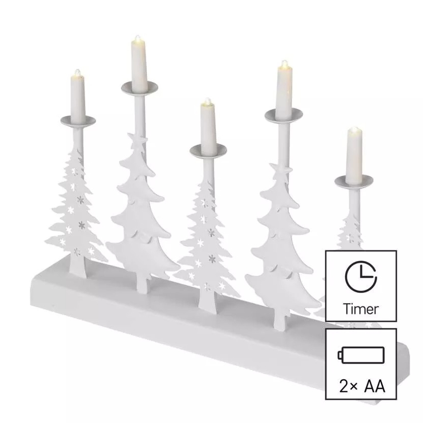 LED Božićni svijećnjak LED/2xAA bijela