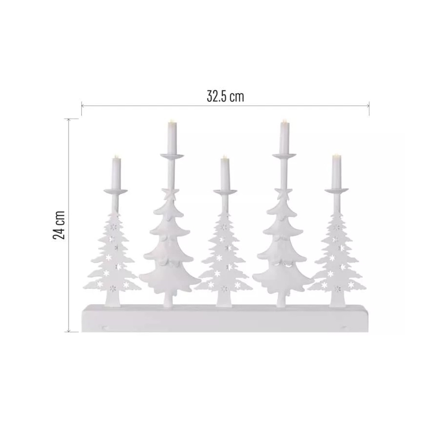 LED Božićni svijećnjak LED/2xAA bijela