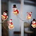 LED Božićni svjetlosni lanac s usisnim čašicama 6xLED/2xAA 1,2m topla bijela snjegović