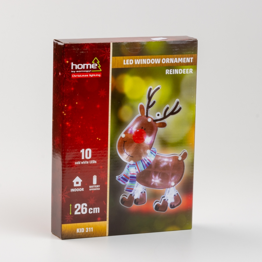 LED božićni ukras za prozor 10xLED/3xAAA