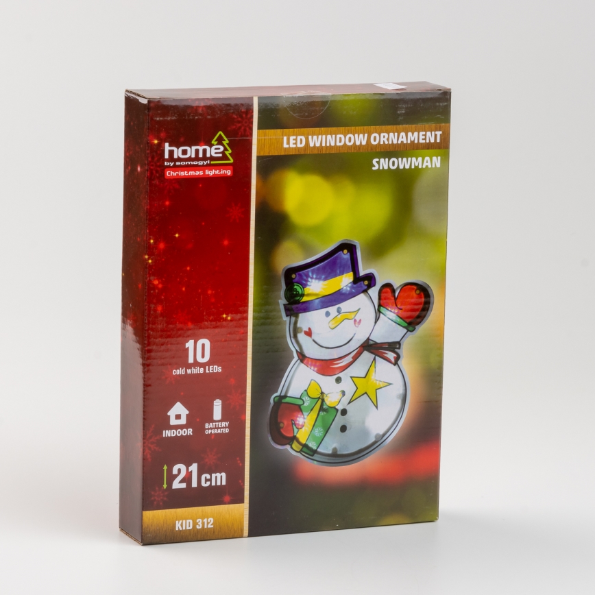 LED božićni ukras za prozor 10xLED/3xAAA