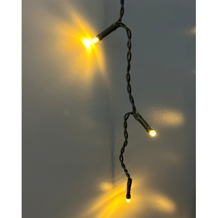 LED božićni vanjski lanac 200xLED/230V 7,6 m IP44 crni