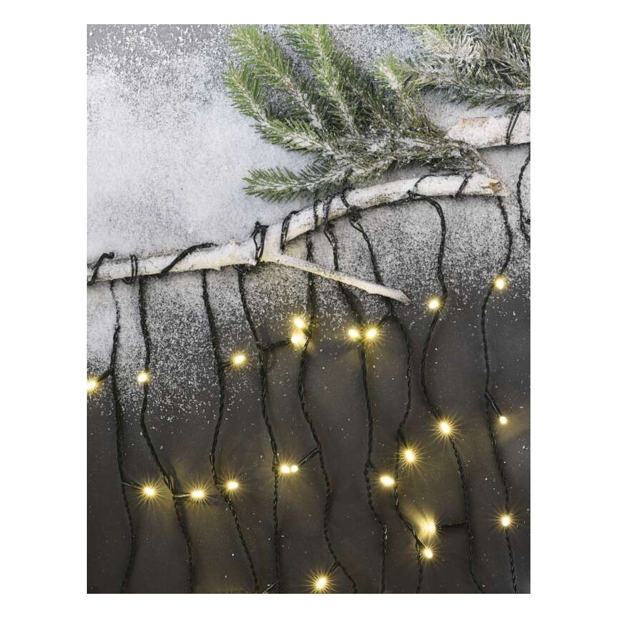 LED Božićni vanjski lanac 200xLED/8 načina 8,6m IP44 topla bijela