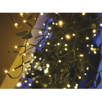 LED Božićni vanjski lanac 200xLED/8 načina 8,6m IP44 topla bijela