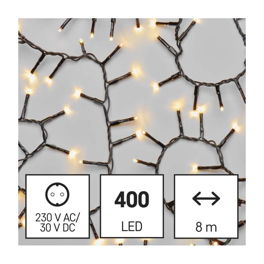 LED Božićni vanjski lanac 400xLED/13m IP44 topla bijela