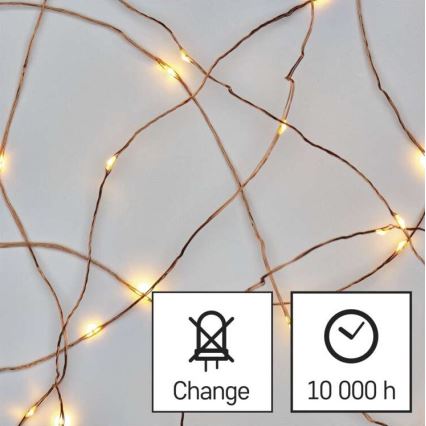 LED božićni vanjski lanac 40xLED/9m IP44 topla bijela