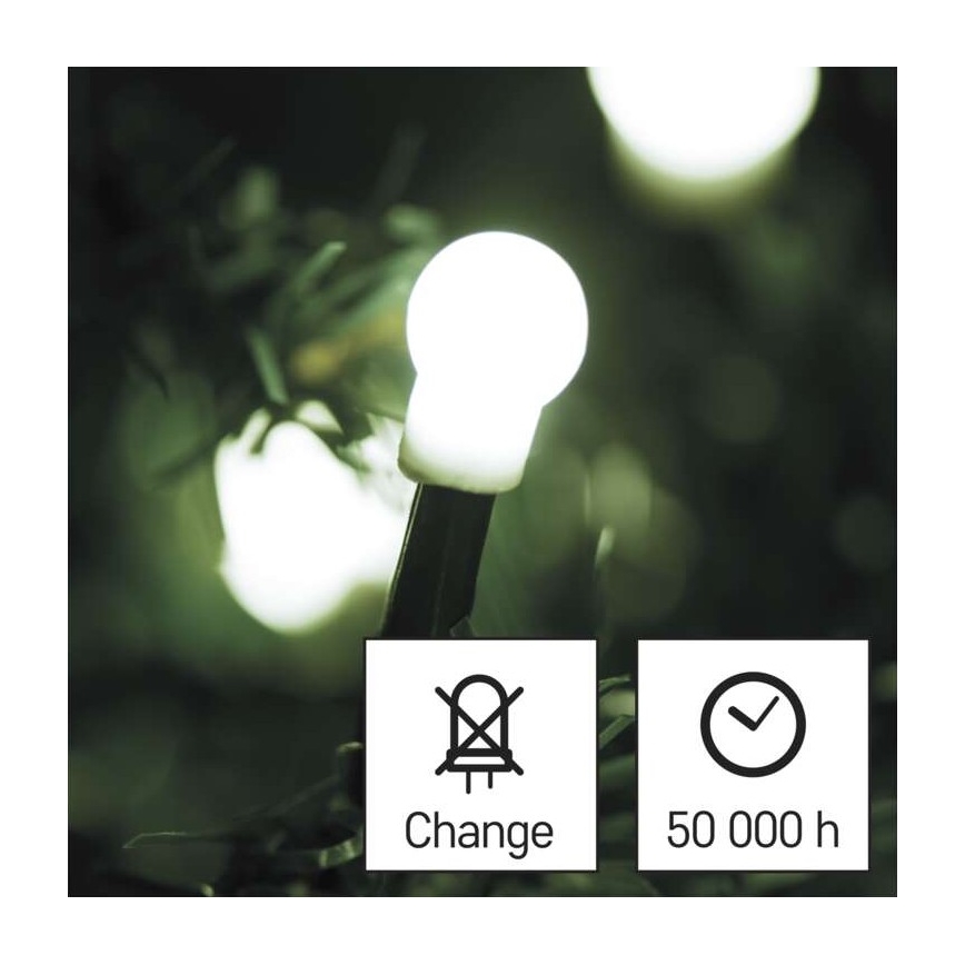 LED Božićni vanjski lanac 80xLED/13m IP44 hladno bijela