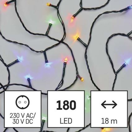 LED božićni vanjski niz 180xLED/23m IP44 višebojno