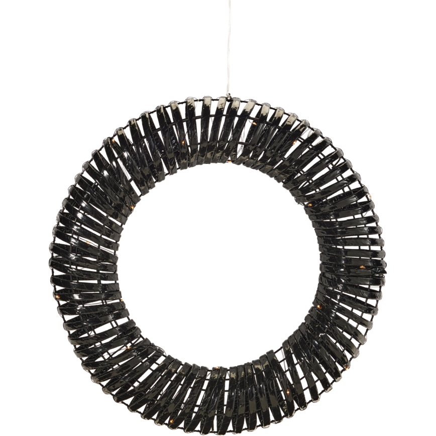 LED Božićni vijenac 30xLED/3xAA Ø 40 cm topla bijela vijenac/crna
