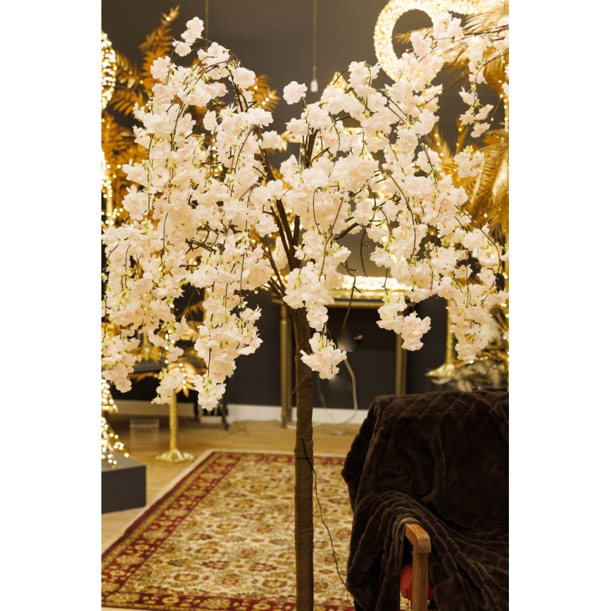 LED Božićno dekorativno umjetno stablo CHERRY TREE 84xLED/230V 1,7 m trešnja