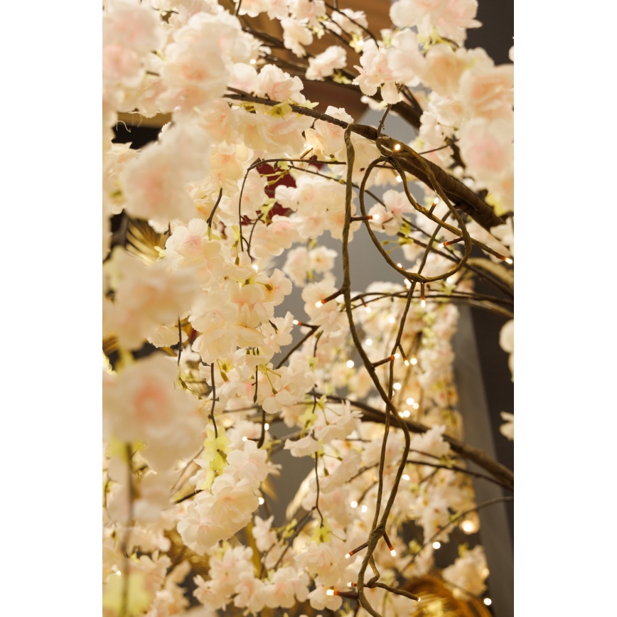 LED Božićno dekorativno umjetno stablo CHERRY TREE 84xLED/230V 1,7 m trešnja