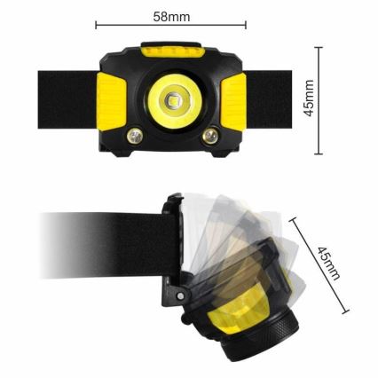 LED Čeona svjetiljka 2xLED/5W/3xAAA + LED/3W