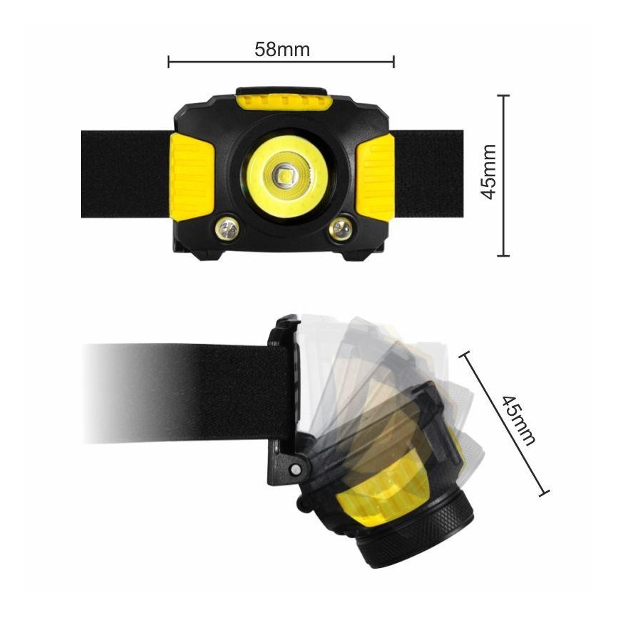 LED Čeona svjetiljka 2xLED/5W/3xAAA + LED/3W