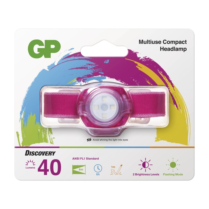 LED Čeona svjetiljka GP EVERYBODY 4xLED/2×CR2025 ružičasta