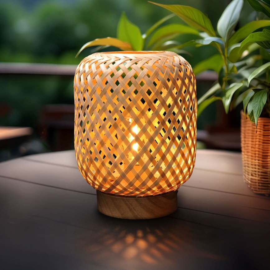 LED Dekorativna stolna lampa BOHO LED/2xAAA ratan
