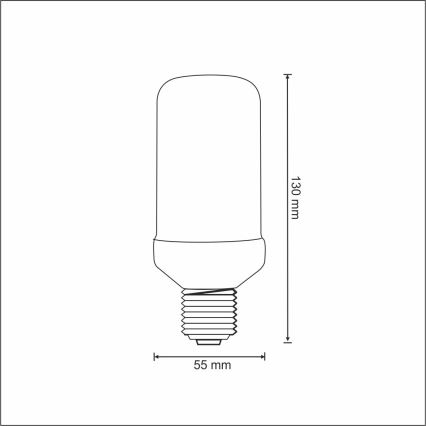 LED Dekorativna žarulja FLAME T60 E27/3W/230V 1400K