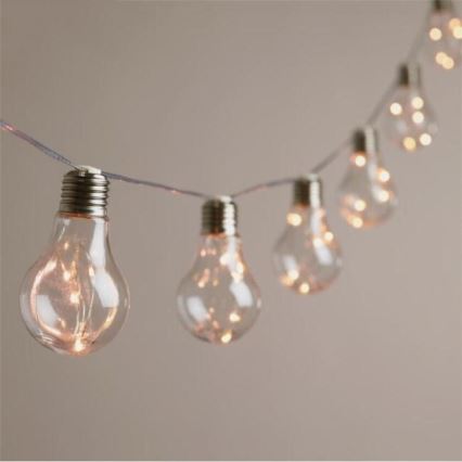 LED dekorativne lampice SMOLDER 2,1 m 10xLED/2xAA