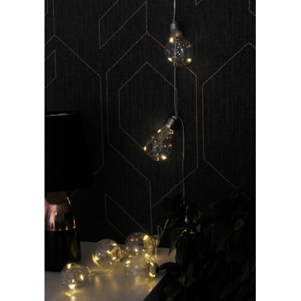 LED dekorativne lampice SMOLDER 2,1 m 10xLED/2xAA