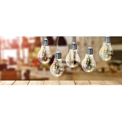 LED dekorativne lampice SMOLDER 2,1 m 10xLED/2xAA