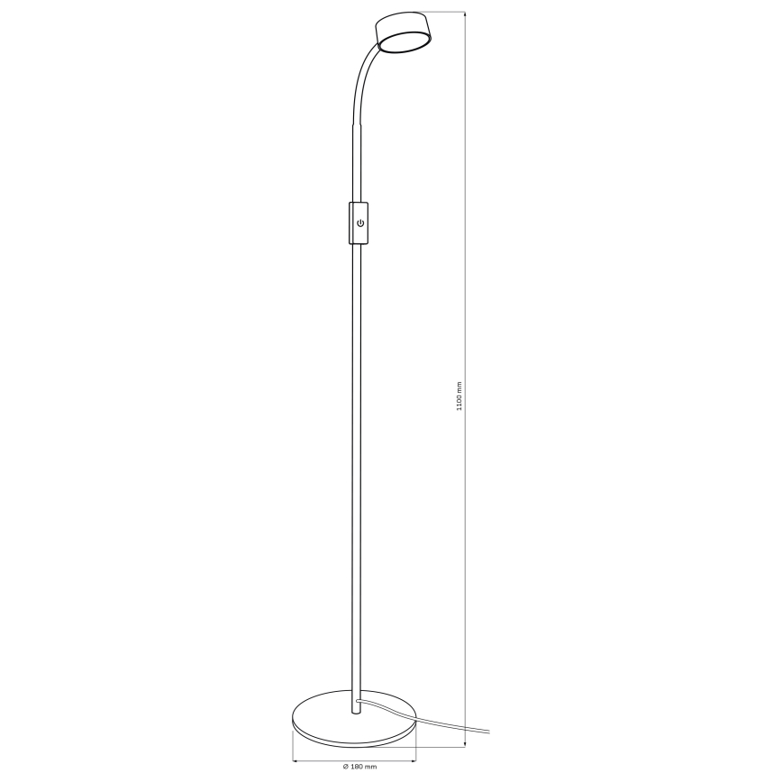 LED prigušivačka dodirna podna lampa BRUNO LED/3W/230V 3000/4000/6500K crna