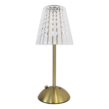 LED Dimmabilna dodirna stolna lampa za punjenje ELBA LED/1,6W/800 mAh 3000/4000/6000K zlatna/prozirna