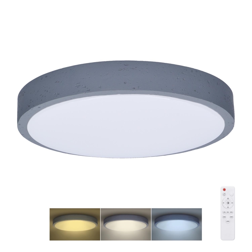 LED Dimmabilna stropna svjetiljka GREY LED/48W/230V 3000-6500K siva promjer 38 cm + daljinski upravljač