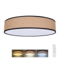 LED Dimmabilno stropno svjetlo BROWNIE LED/60W/230V 3000-6500K smeđa promjer 50 cm + daljinski upravljač
