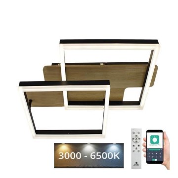 LED Dimmabilno stropno svjetlo LED/85W/230V 3000-6500K hrast + daljinski upravljač