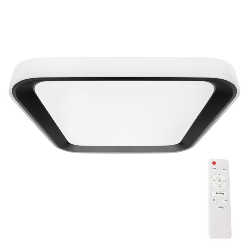 LED Dimmabilno stropno svjetlo QUADRO LED/38W/230V 3000-6000K bijela/crna + daljinski upravljač