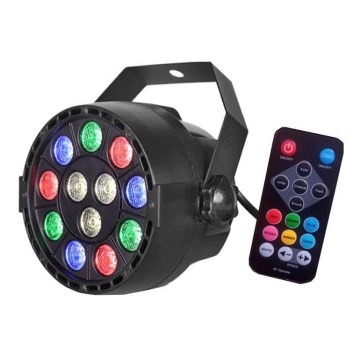 LED Disco reflektor LED/12W/230V multicolor + daljinski upravljač