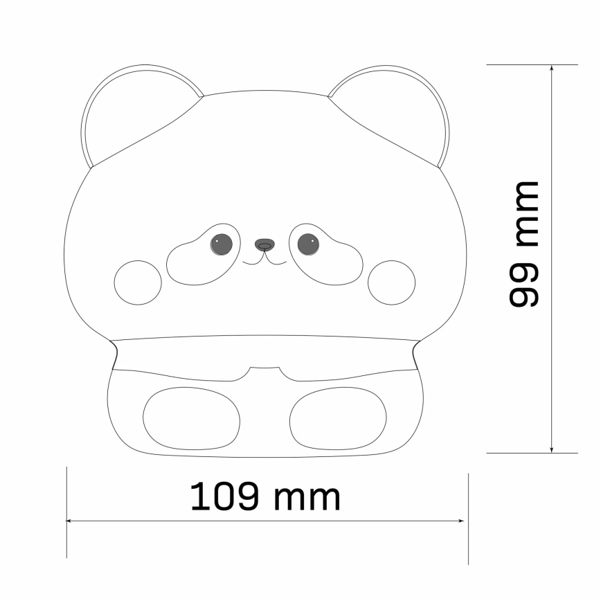 LED Dimmabilna dječja dodirna lampa PANDA LED/2W/3,7V 1200 mAh