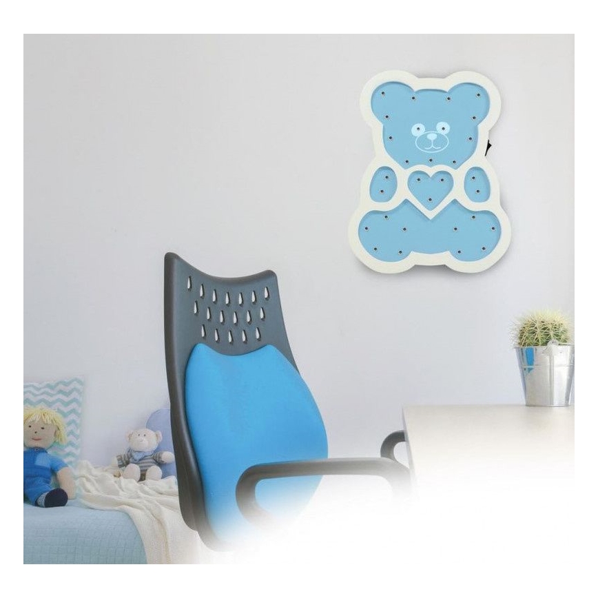 LED Dječja lampa LED/2xAA plavi medvjed