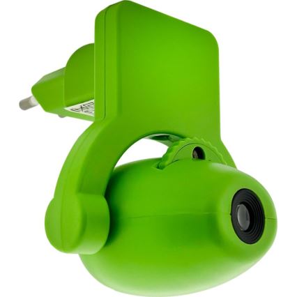 LED dječja noćna svjetiljka s projektorom LED/0,5W/230V zelena