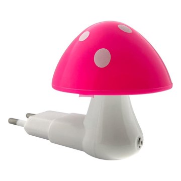 LED dječja noćna svjetiljka sa senzorom sumraka LED/0,5W/230V gljiva