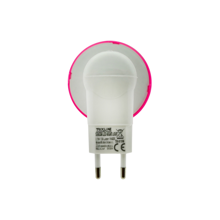 LED dječja noćna svjetiljka sa senzorom sumraka LED/0,5W/230V gljiva