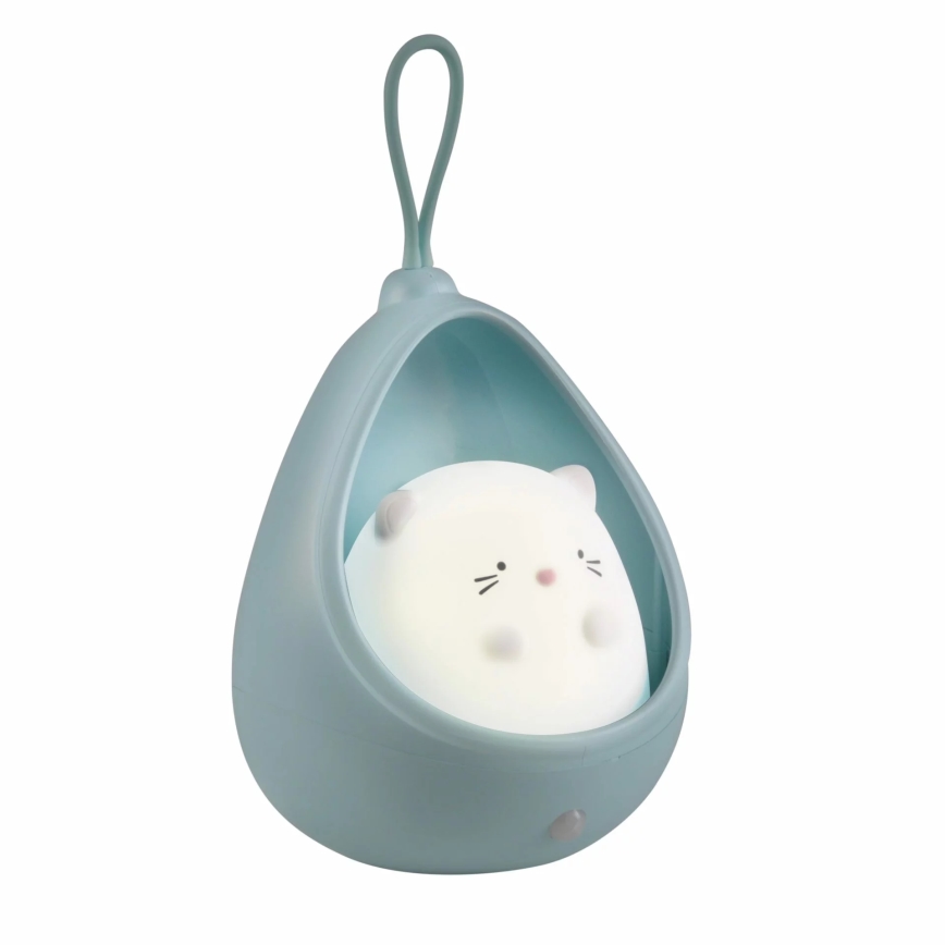 LED Dječja orijentacijska svjetiljka sa senzorom KITTY LED/0,5W/5V USB 1200 mAh plava