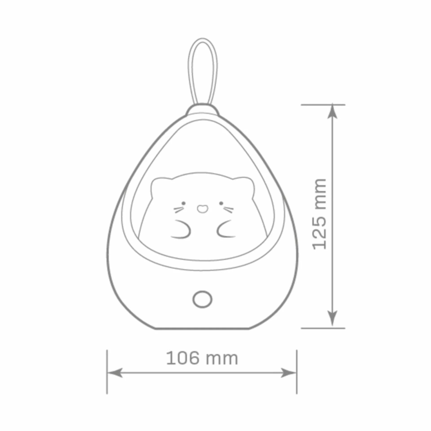 LED Dječja orijentacijska svjetiljka sa senzorom KITTY LED/0,5W/5V USB 1200 mAh plava