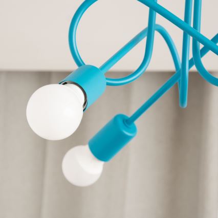 LED dječja plafonska svjetiljka OXFORD 3xE27/15W/230V plava