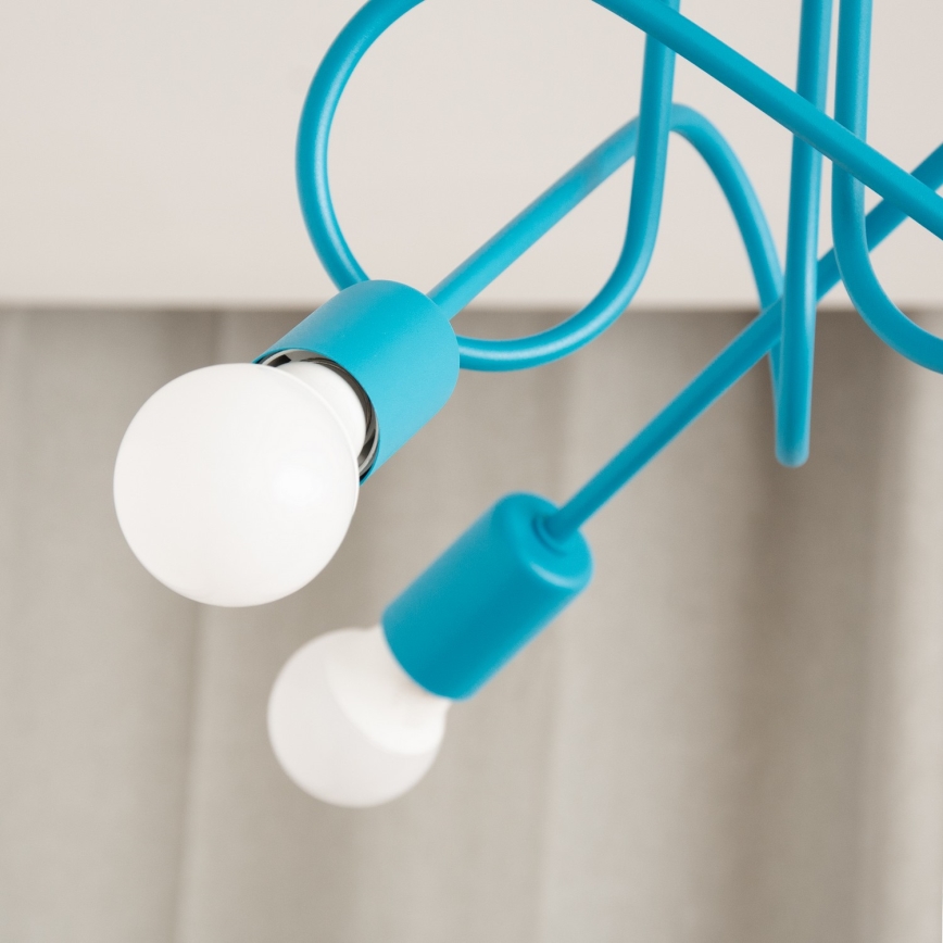 LED dječja plafonska svjetiljka OXFORD 3xE27/15W/230V plava