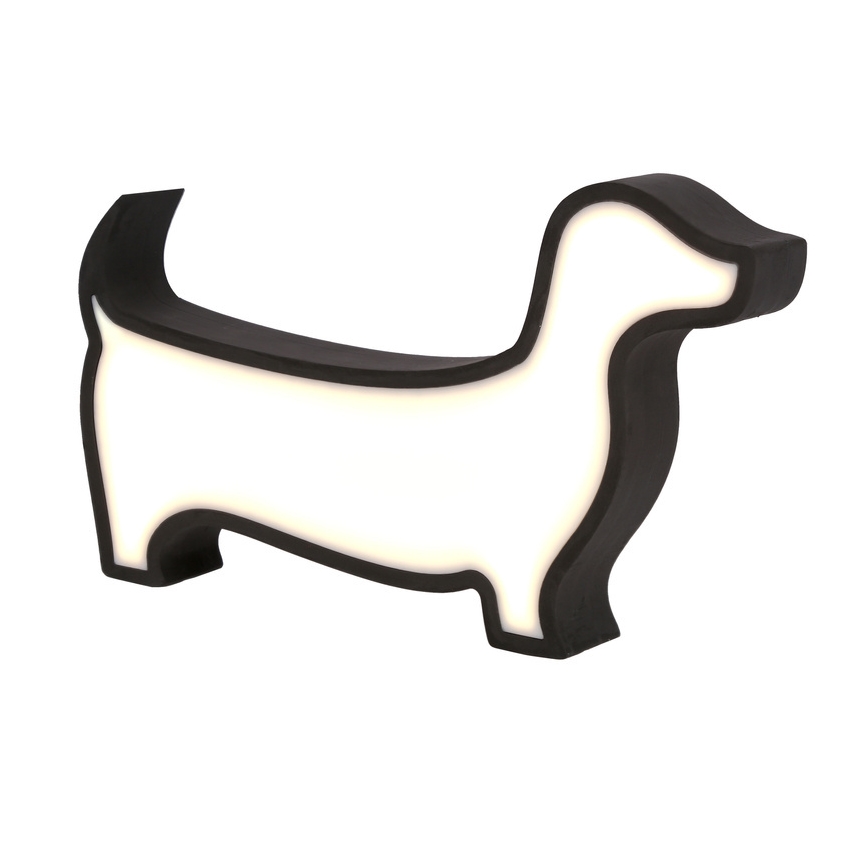 LED dječja stolna lampa DOG LED/12W/230V crna
