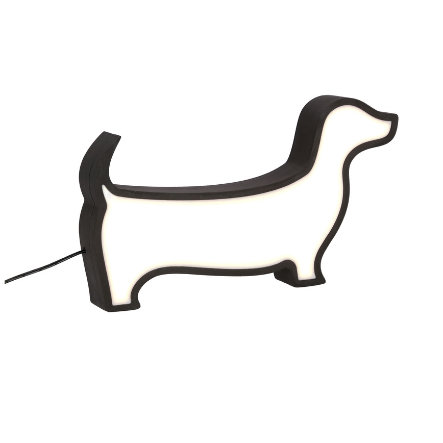 LED dječja stolna lampa DOG LED/12W/230V crna