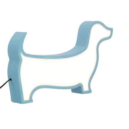 LED Dječja stolna lampa DOG LED/12W/230V plava
