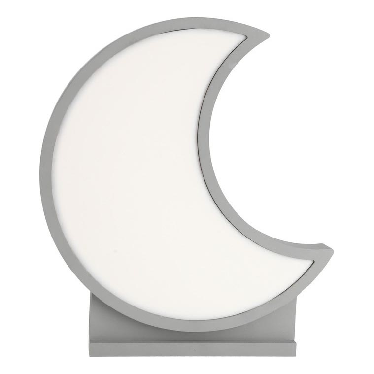 LED Dječja stolna lampa MOON LED/12W/230V siva