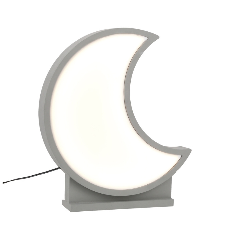 LED Dječja stolna lampa MOON LED/12W/230V siva