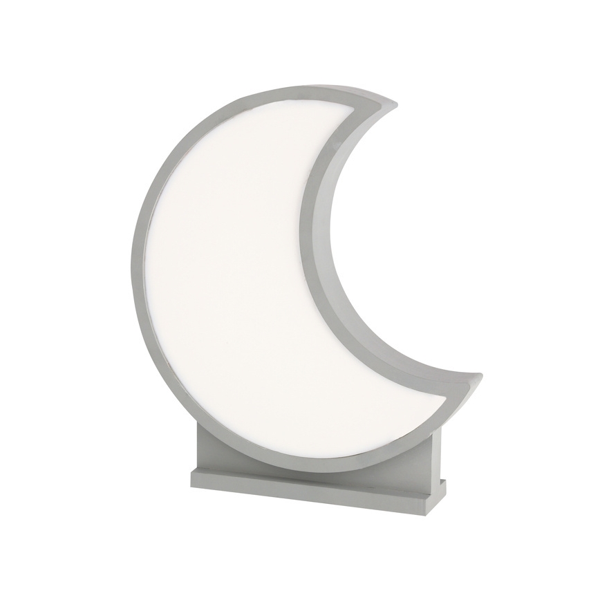 LED Dječja stolna lampa MOON LED/12W/230V siva