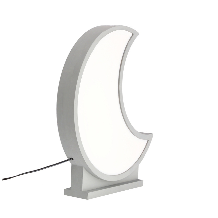 LED Dječja stolna lampa MOON LED/12W/230V siva